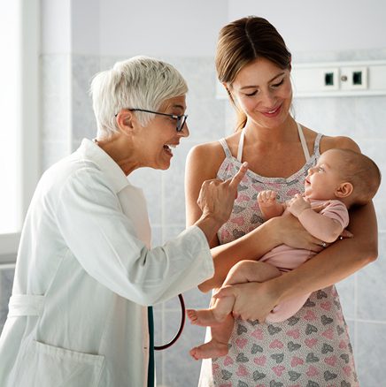 Baby health care expert checking the baby health